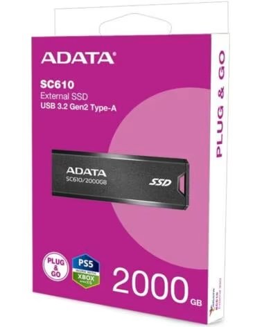 ADATA SC610 SSD Externo 2TB USB 3 2 Gen2 Negro
