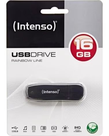 INTENSO Memoria usb 2 0 rainbow 16gb negro