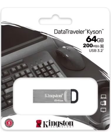 KINGSTON DataTraveler DTKN 64GB USB 3 2 Gen1 Plata