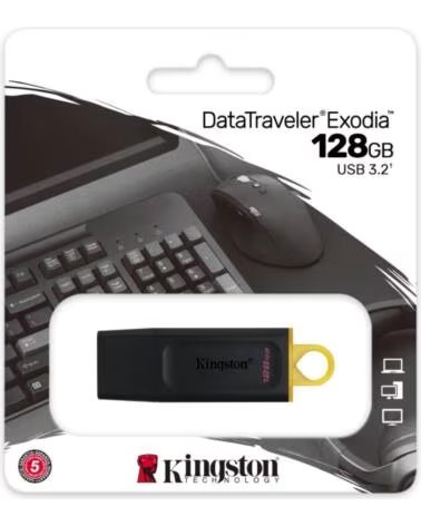 KINGSTON MEMORIA USB 3 2 128GB DATATRAVELER EXODIA DORADO BLACK