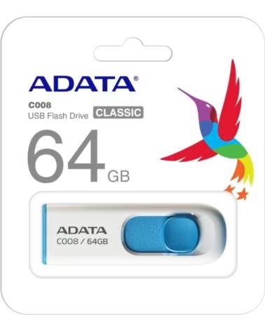 ADATA Lapiz Usb C008 64GB USB 2 0 Blanco-Azul