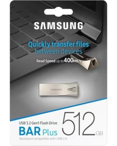 SAMSUNG Bar Plus 512GB USB 3 1 Champaign Silver