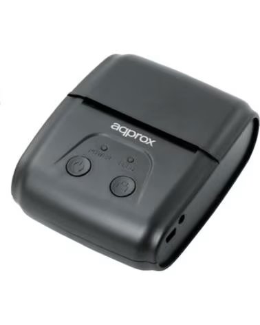 APPROX Impresora de Tickets appPOS58PORTABLE- Termica- Ancho papel 58mm- USB-Bluetooth- Negra