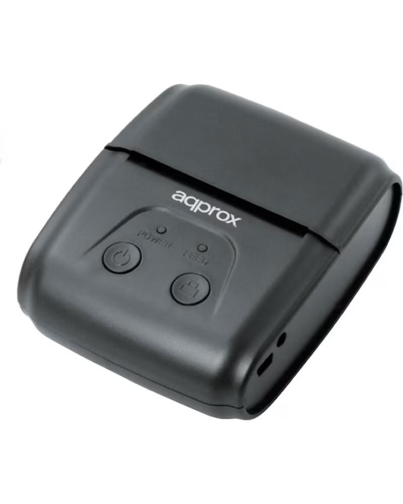 APPROX Impresora de Tickets appPOS58PORTABLE- Termica- Ancho papel 58mm- USB-Bluetooth- Negra