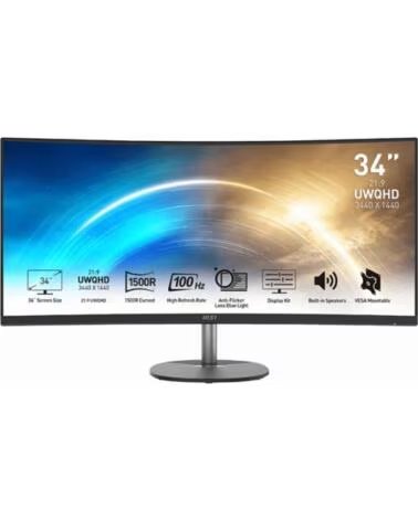 MSI Monitor led 34 pulgadas mp341cq dp hdmi mm curvo uwqhd 100 panoramico 21 9