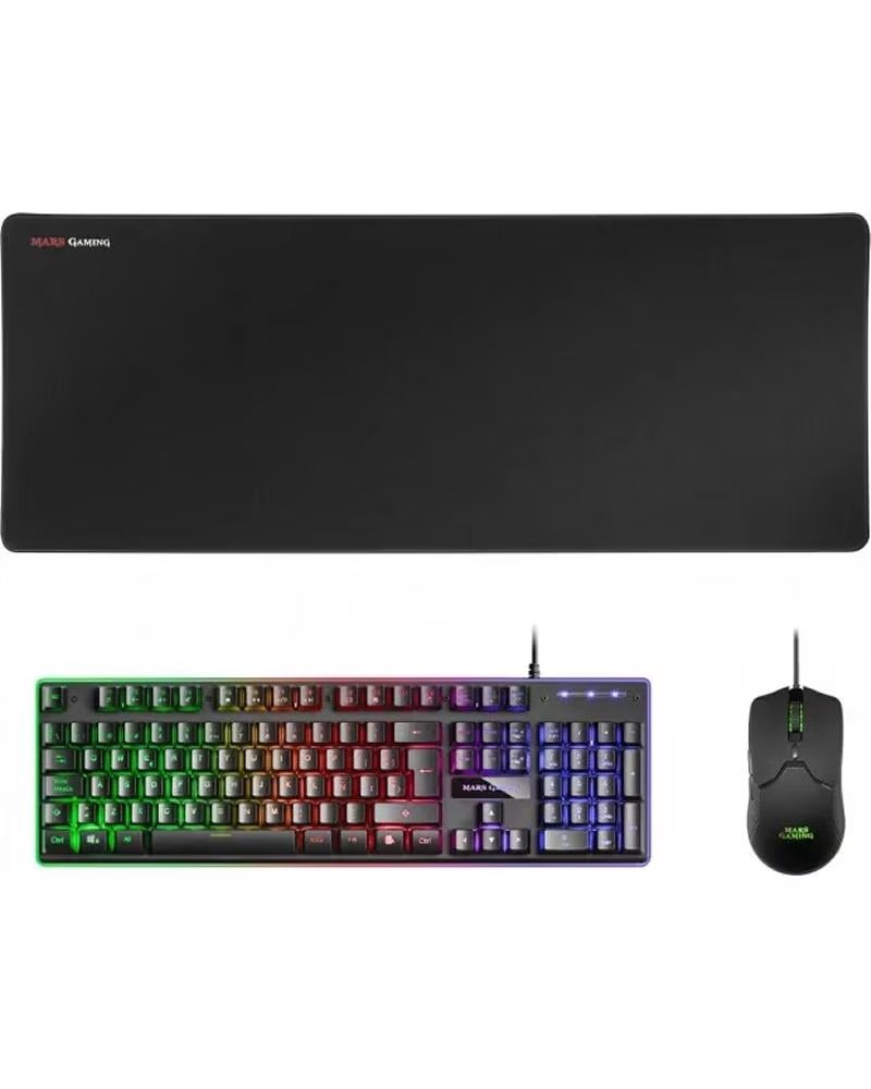 MARS GAMING Combo MCPX GAMING 3IN1 RGB Negro