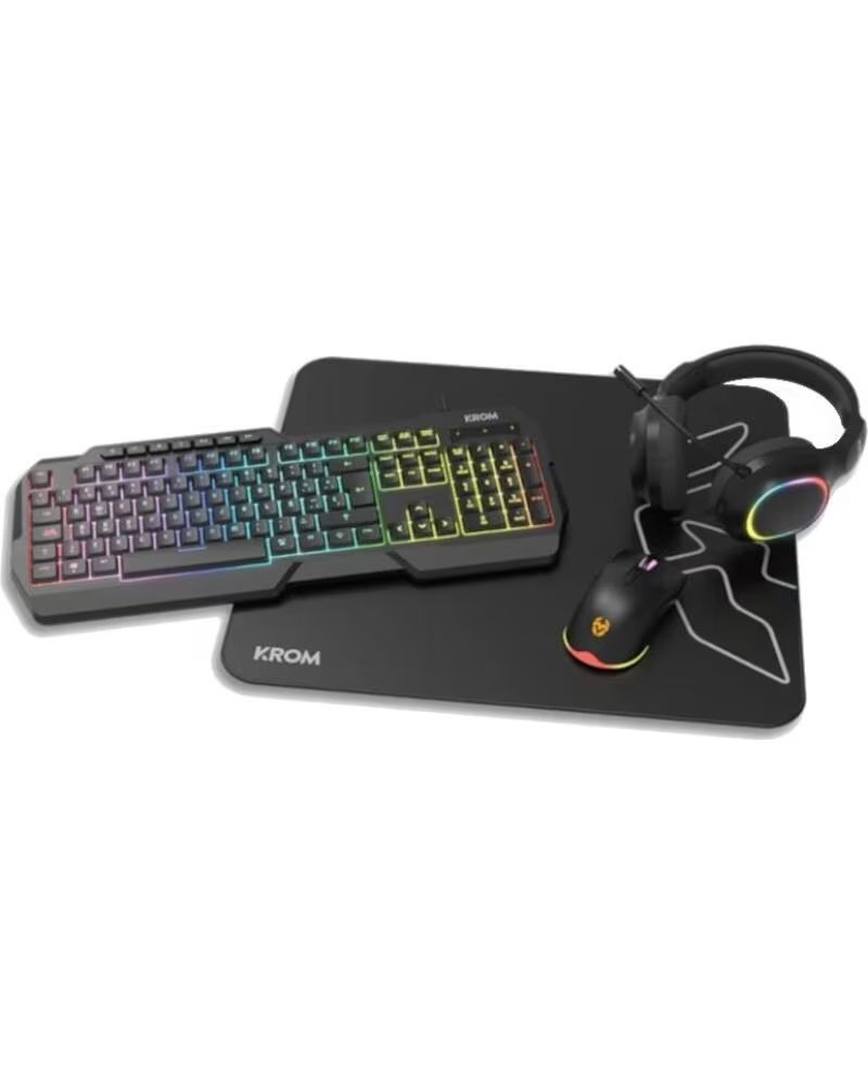 KROM KENTA PC Combo Gaming 4 en 1 RGB Negro