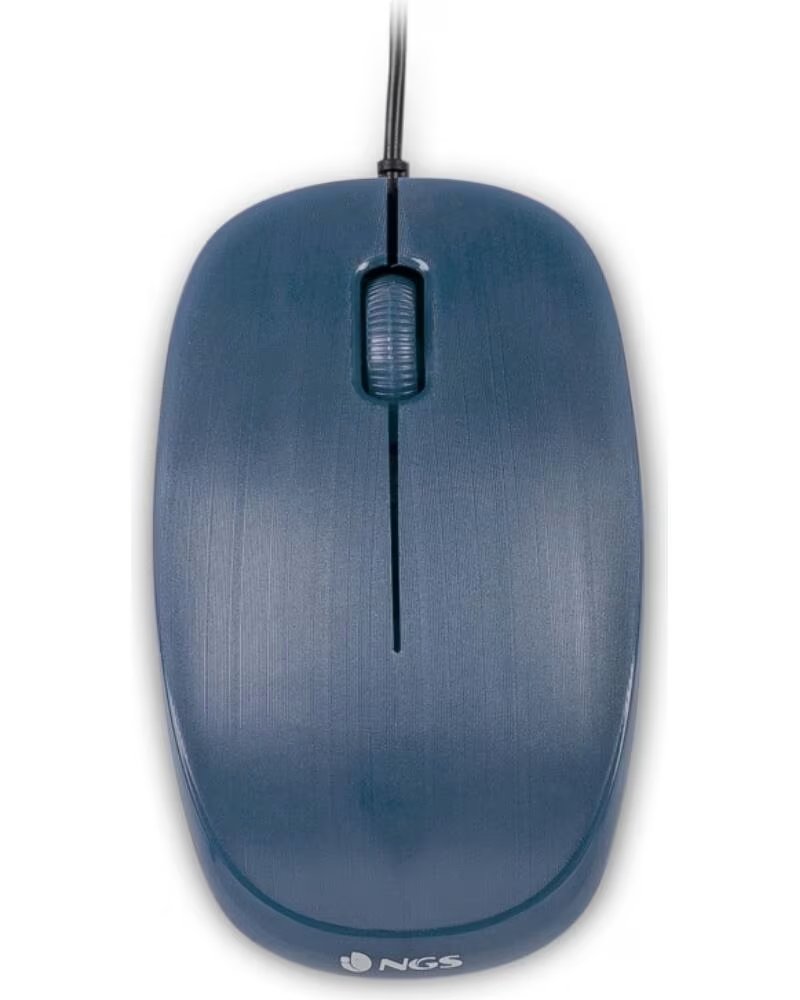NGS Raton con cable flameblue - optico - 1000dpi - 2 botones scroll - ergonomico - usb - azul
