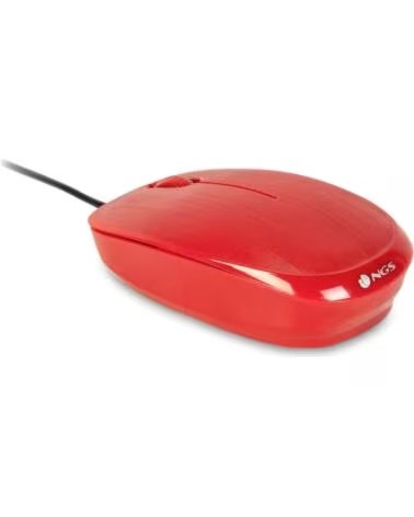 NGS Raton con cable flamered - optico - 1000dpi - 2 botones scroll - ergonomico - usb - rojo