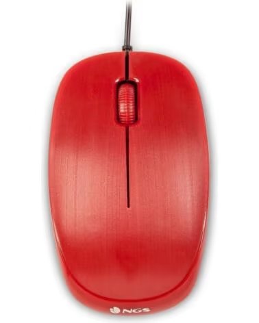 NGS Raton con cable flamered - optico - 1000dpi - 2 botones scroll - ergonomico - usb - rojo