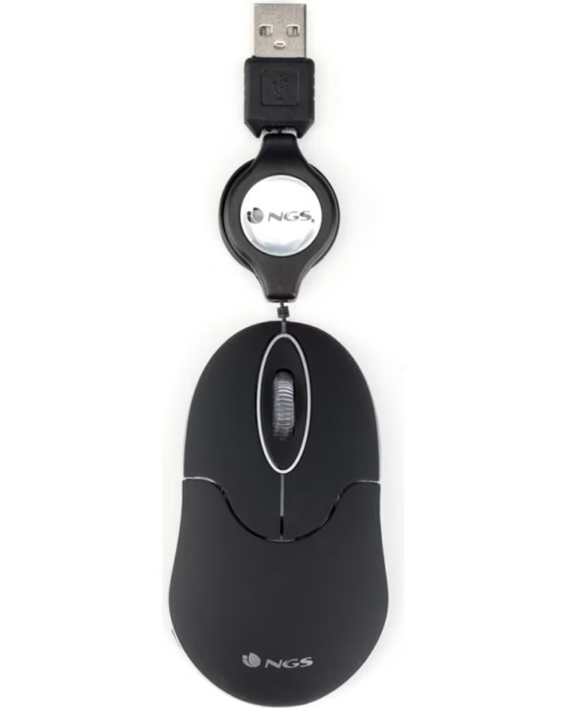 NGS Raton con cable sin black - 100dpi - 2 botones - usb