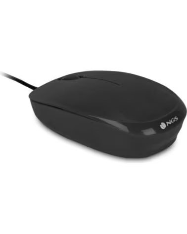 NGS Raton con cable flame - optico - 1000dpi - 2 botones scroll - ergonomico - usb - negro