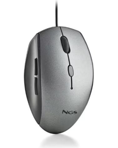 NGS WIRED ERGO SILENT MOUSE USB TYPE C ADAP GRAY
