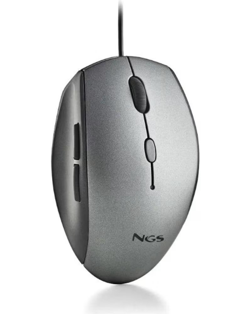 NGS Raton wired ergo silent mouse gris