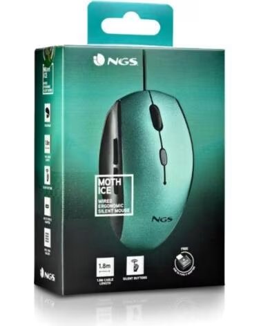 NGS Raton wired ergo silent mouse azul