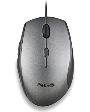 NGS Raton wired ergo silent mouse gris