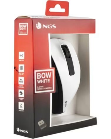 NGS Raton inalambrico bowwhite 2 4ghz 1600dpi
