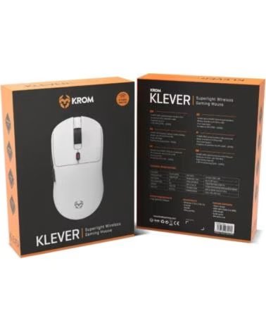 KROM KLEVER Raton gaming superligero wireless Blco