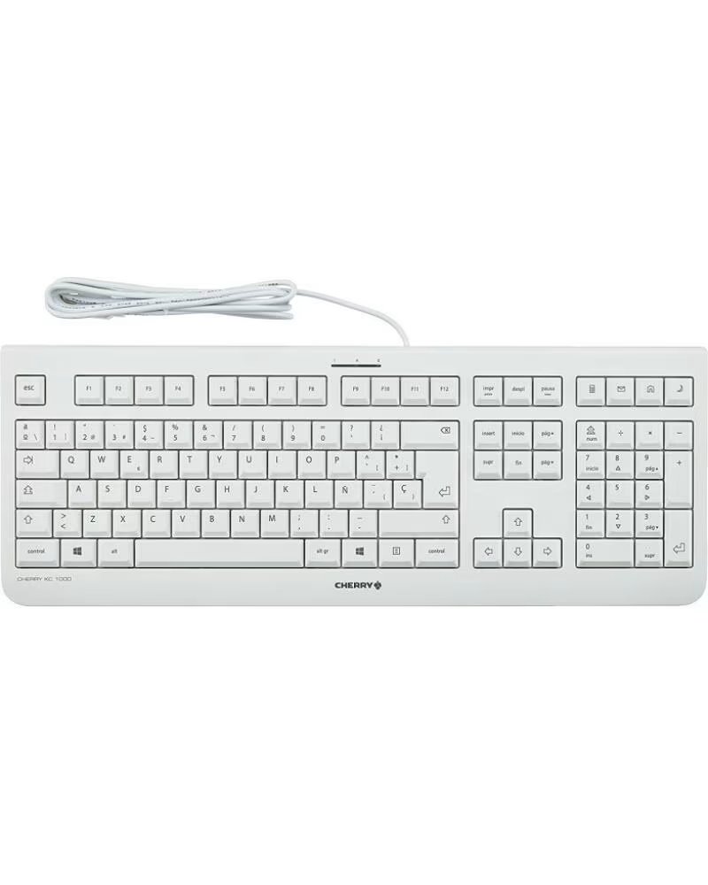 CHERRY Teclado kc 1000 silencioso usb ultra slim blanco