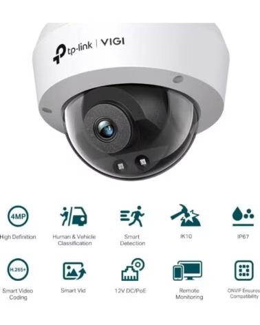 TP-LINK VIGI Camara IP C240I Domo 4MP Plastico IR 4mm