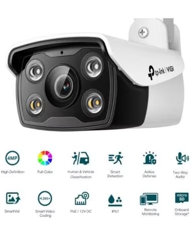 TP-LINK VIGI Camara IP Bullet C340 4MP Plastico Full-Color
