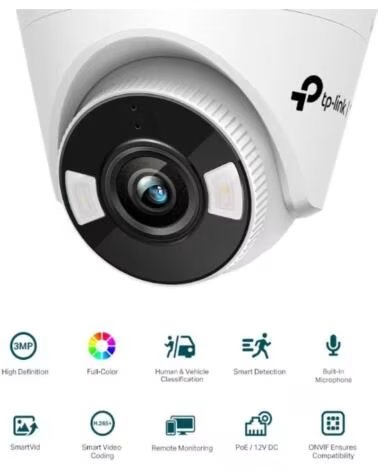 TP-LINK VIGI Camara IP Turret C430 3MP PlasT Full-Color 2