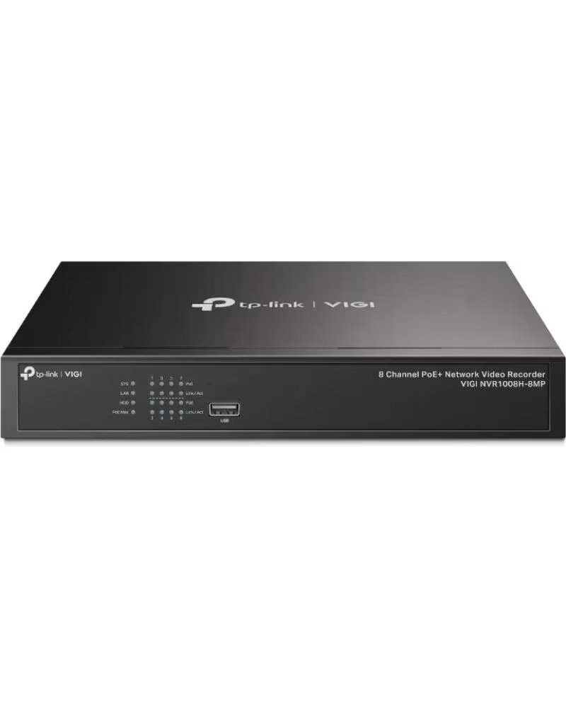 TP-LINK VIGI Grabador IP NVR1008H-8MP Rack 01 HDD 08 C PoE