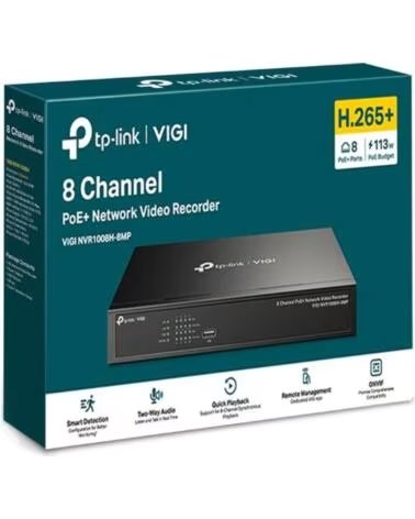 TP-LINK VIGI Grabador IP NVR1008H-8MP Rack 01 HDD 08 C PoE