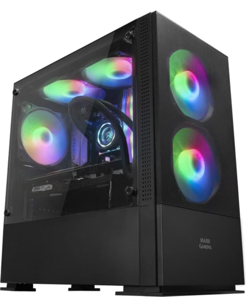 MARS GAMING Caja ordenador mcz premium negro micro atx 1 x 3 0 2 x usb 2 0 2 x 120mm frgb