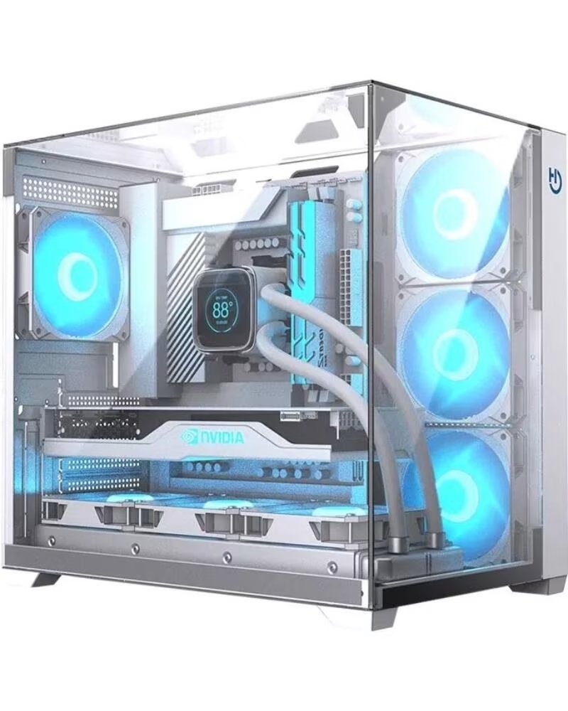 HIDITEC Caja ATX Gaming Sky White USB 3 1 TYPE-C