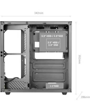 MARS GAMING Caja MCV-ONE Atx Doble Camara Black