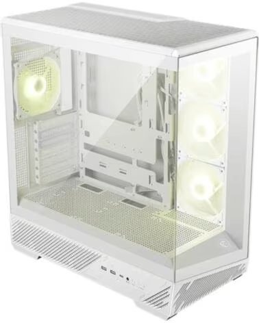 MSI Caja ordenador gaming mag pano 130r pz atx argb cristal templado blanca