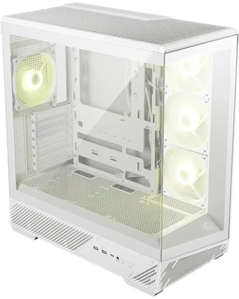 MSI Caja ordenador gaming mag pano 130r pz atx argb cristal templado blanca