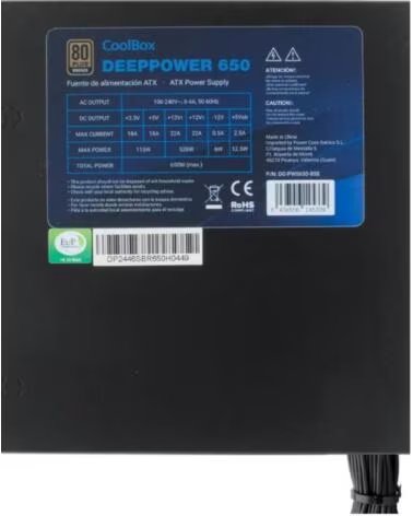 COOLBOX Gaming Fuente Al DeepPower 650w 80bronze