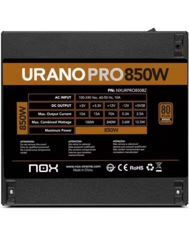 NOX Fuente ATX Urano PRO 850W Bronze