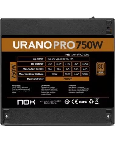 NOX Fuente ATX Urano PRO 750W Bronze