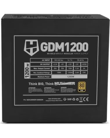NOX HUMMER GDM1200W Fuente modular ATX3 1 80GOLD