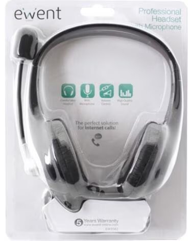 EWENT EW3562 Auriculares Microfono Stereo negro
