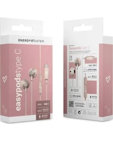 ENERGY SISTEM Auriculares EasyPods Type C Rose
