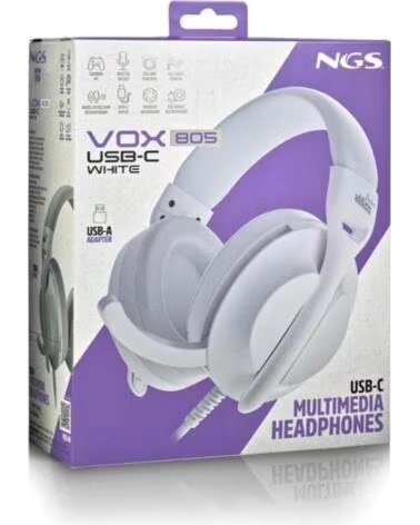 NGS Auriculares cable USB-C Control Vol Blanco