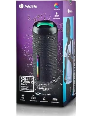 NGS Altavoz RollerFuria2 BT Rgb IP67 Negro 30W