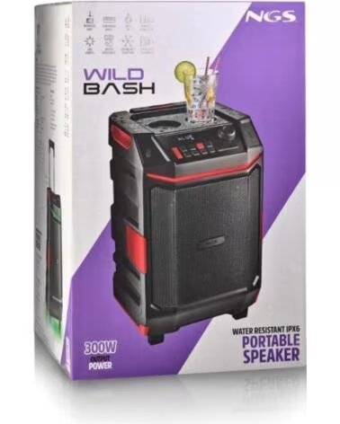 NGS Altavoz Wildbash 300W Bateria recargable IPX6