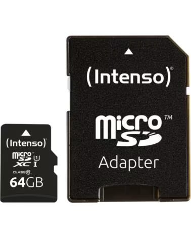 INTENSO Tarjeta memoria micro sd 64gb uhs - i cl10 adaptador sd