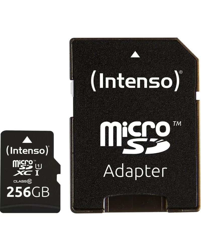 INTENSO Tarjeta memoria micro sd 256gb uhs - i cl10 adaptador sd