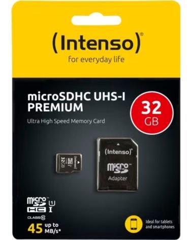 INTENSO Tarjeta memoria micro sd 32gb uhs - i cl10 adaptador sd
