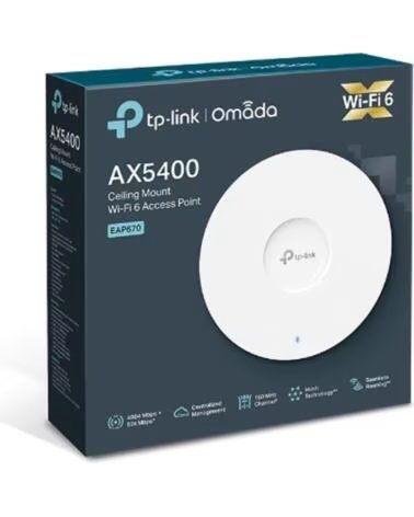 TP-LINK EAP670 AP WiFi6 AX5400 Techo Dual 1x2 5GbE
