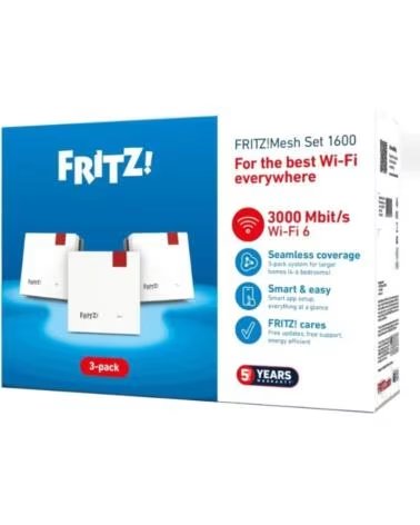 FRITZ Punto de acceso repetidor mesh set 1600 3 unidades