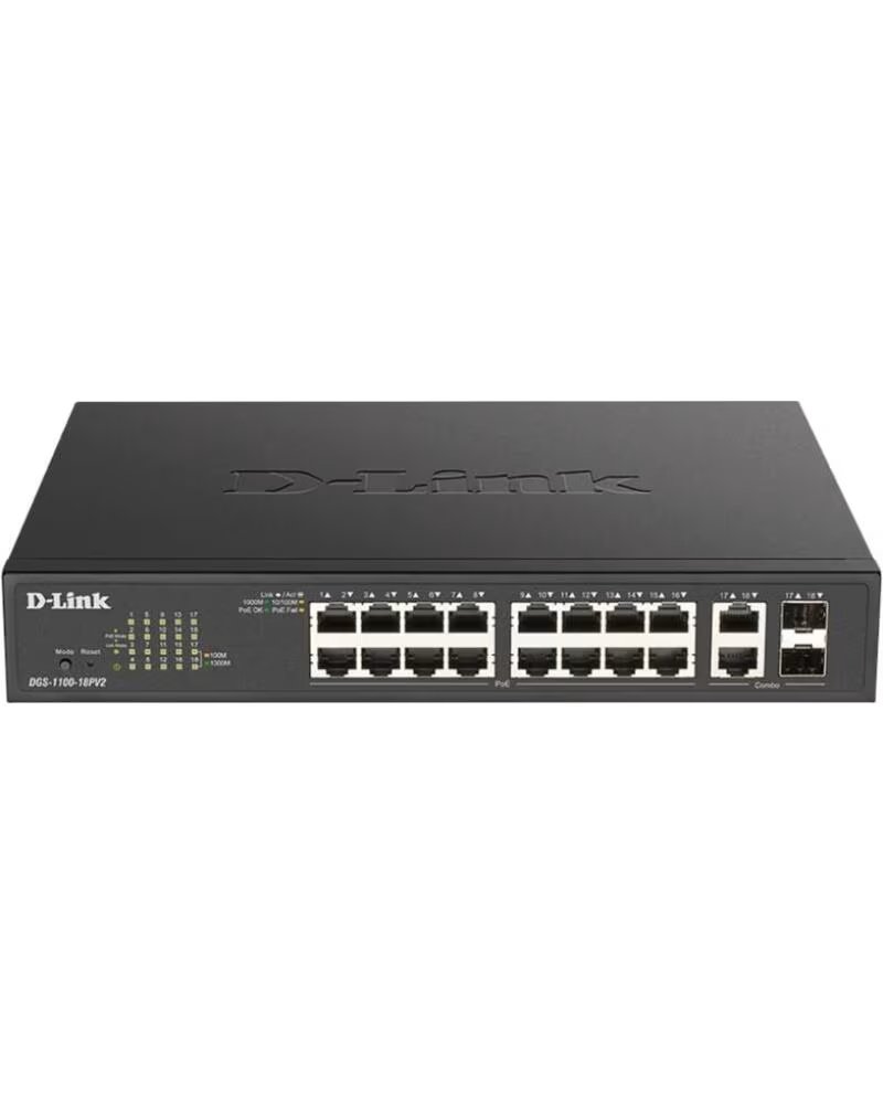 D-LINK DGS-1100-18PV2 SWITCH 16XGB 2XSFP POE