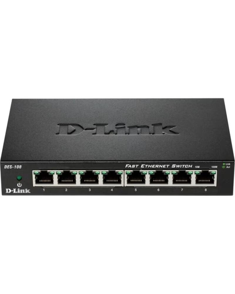 DLINK D-Link DES-108 Switch 8x10-100Mbps Metal
