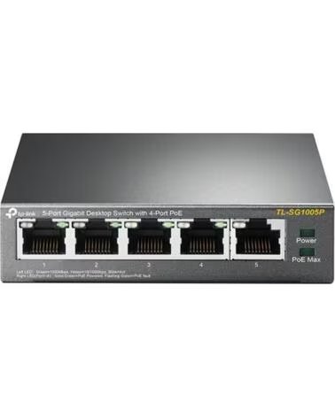 TP-LINK Switch 5 puertos 10 - 100 - 1000 4 ptos poe 56w tp - link
